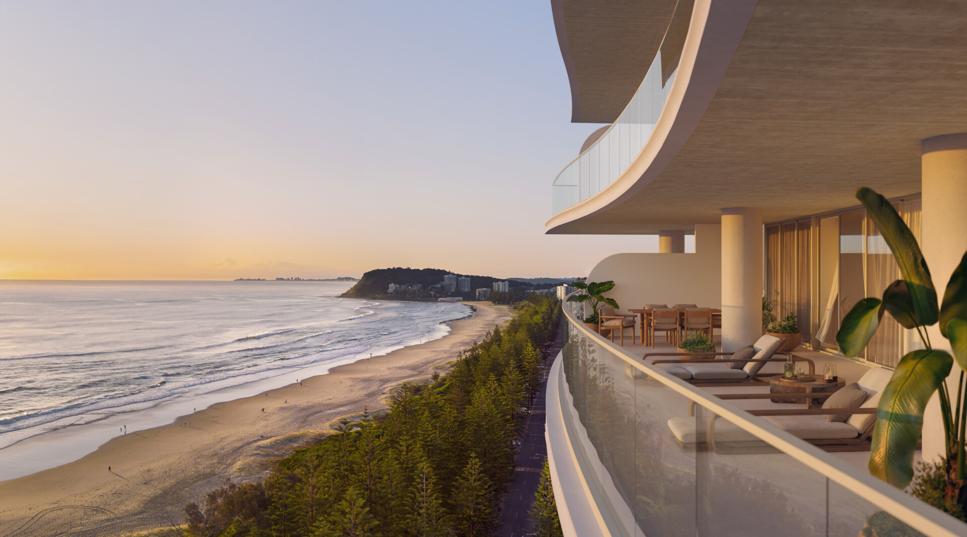 Burly Residences South Facing View from Balcony Render