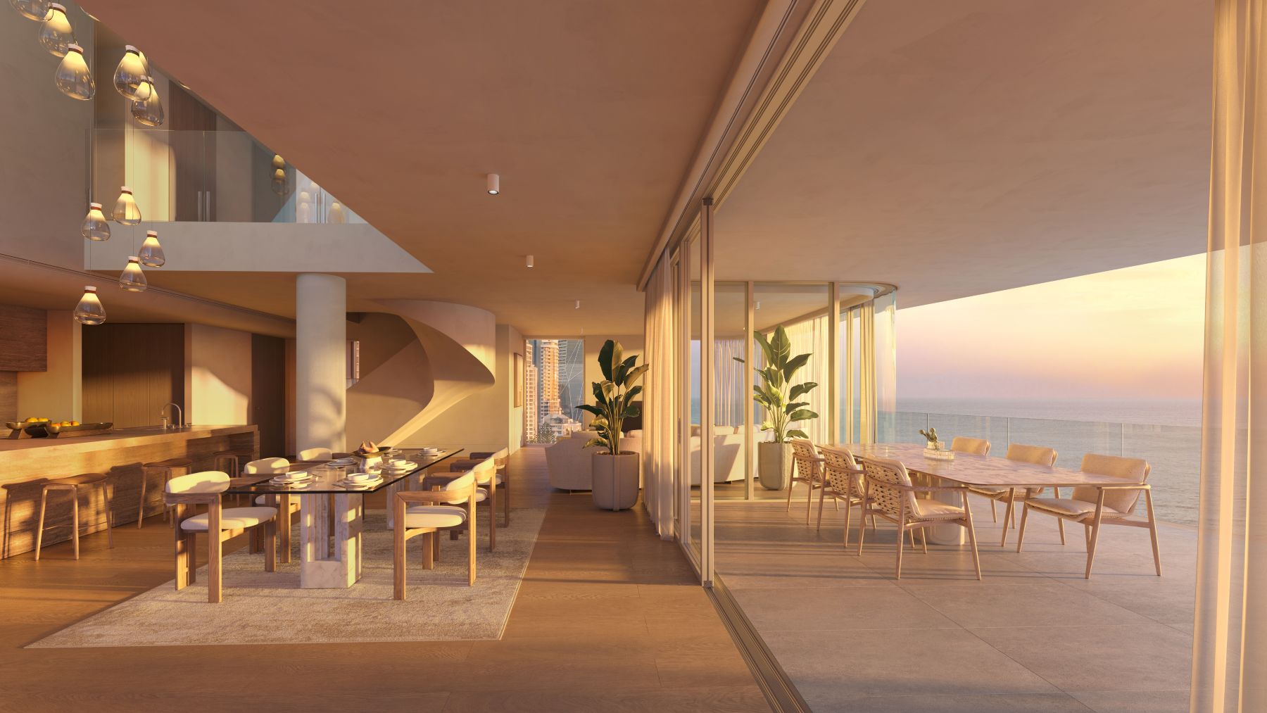No 21 Broadbeach_Penthouse Dining Balcony